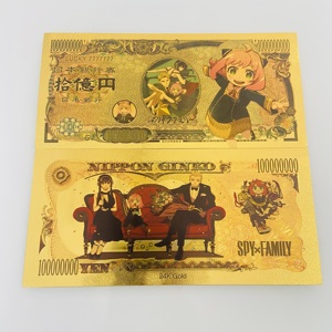 En gros, billets <span class=keywords><strong>de</strong></span> banque à feuille d'or et pièces commémoratives sur le thème <span class=keywords><strong>de</strong></span> l'anime japonais Spy Play House, plaqués or 24K - Product Image 3