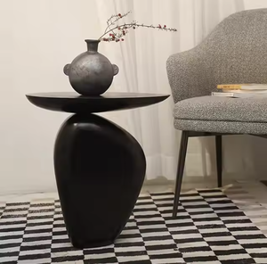 Mesa Auxiliar de Travertino Natural Moderna y Sencilla 2025, Mesa de Centro Negra para Habitación de Hotel, Mueble Perfecto para Sala de Estar - Product Image 2