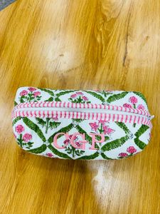 Pochette matelassée en coton fleuri faite à la main, best-seller, trousse de toilette, cadeaux pour demoiselles d'honneur, sac cosmétique pour femme grande capacité - Product Image 3