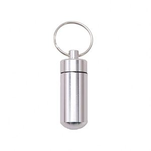 Portable Waterproof Medicine <b>Bottle</b> Keychain Outdoor Mini Aluminum Alloy <b>Pill</b> Box Keychain - Product Image 1