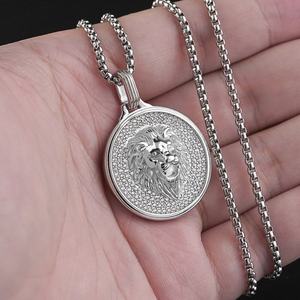Colgante de Plata de Ley 925 para Hombre, Joyería Hip Hop, Colgante de Cabeza de León con Incrustaciones de Diamantes de Imitación, Collares de Plata Plateada, Joyería Personalizada - Product Image 5
