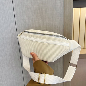 Femmes Corduroy Waist Bag Ladies new Designer Canvas Fanny Pack Fashion travel Money Phone Chest Banana Bag Female Bum Belt Bags - Product Image 3