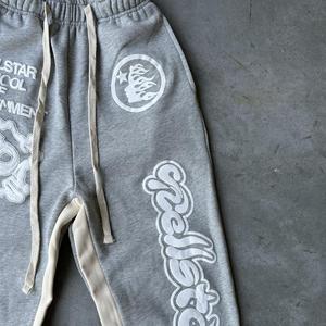 <span class=keywords><strong>Pantalon</strong></span> <span class=keywords><strong>de</strong></span> <span class=keywords><strong>jogging</strong></span> <span class=keywords><strong>blanc</strong></span> et gris personnalisé pour hommes 100% coton éponge tenue High Street Flare <span class=keywords><strong>pantalon</strong></span> à jambes larges pantalons <span class=keywords><strong>de</strong></span> survêtement à impression bouffante - Product Image 3