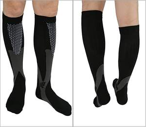 Fabbricazione calcio Anti fatica compressione dolore sollievo da Golf 20-30 calze a compressione nere - Product Image 6