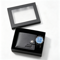 Ensemble cadeau d'affaires de luxe pour homme, 2 pièces, montre et portefeuille, coffret cadeau promotionnel en cuir de qualité supérieure pour lui