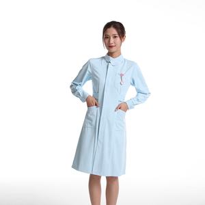 Robe médicale à manches longues pour femmes, uniforme, bon marché, bleu clair, vêtements médicaux pour soins infirmiers, nouveau Design, robe chemisier, uniforme - Product Image 4
