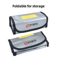 Sac de sécurité ignifuge pour batterie LiPo avec fermeture auto-agrippante pour protection de charge des cellules lithium de modèles RC et imprimantes 3D