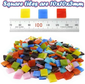 WANDIOR Gạch Khảm Thủy Tinh Màu Sặc Sỡ Trang Trí Hình Vuông Nhỏ 10X10Mm Để Tự Làm Đồ Thủ Công - Product Image 4