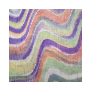 Conception personnalisée imprimé numérique Peach Blossom crêpe tissé tissu coloré 140GSM léger 100% polyester pour robe - Product Image 4