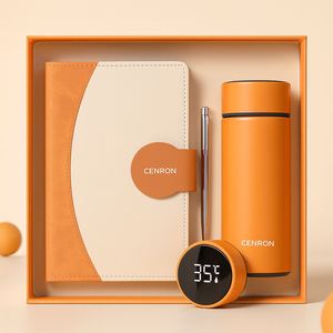 Ensemble cadeau personnalisé avec logo imprimé UV, broderie, carnet A5, stylo, bouteille, journal en cuir PU avec gourde isotherme pour promotions d'entreprise - Product Image 6