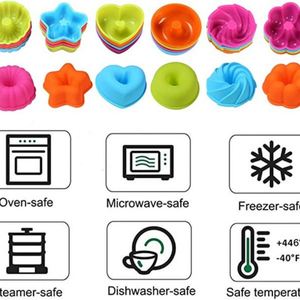 Tasses à muffins en silicone, cupcakes en silicone pour la cuisson de muffins, doublures de muffins réutilisables, porte-gobelets pour muffins, cupcakes - Product Image 4