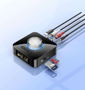 Nuevo Adaptador AUX 2 en 1 Avanzado con Pantalla Digital, Receptor y Transmisor <span class=keywords><strong>de</strong></span> <span class=keywords><strong>Audio</strong></span> BT para Auto, Hogar, PC, TV y Sistema Estéreo - Product Image 1