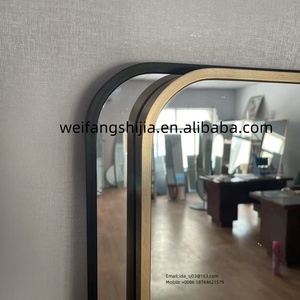 Hiện đại giá rẻ 40x150 cm vàng đen chải nhôm miễn phí đứng gương đầy đủ chiều dài cơ thể dài gương với đứng - Product Image 6