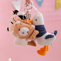 Mini porte-clés en peluche mignon kawaii, pendentif de sac à dos en peluche, porte-clés ours mignon