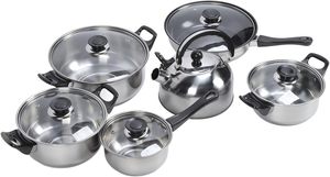 Bán buôn thép không gỉ 11-Piece <span class=keywords><strong>Cookware</strong></span> <span class=keywords><strong>Set</strong></span> nhà Chuyên Nghiệp Đầu bếp-lớp chậu và chảo <span class=keywords><strong>Set</strong></span> - Product Image 2