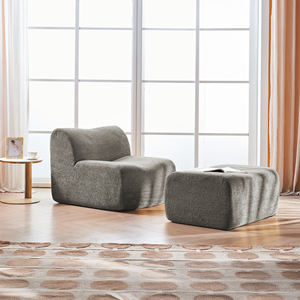 Fauteuil inclinable et ottoman de style moderne et mi-siècle, design compact, revêtement écologique, idéal pour les petits espaces et les villas - Product Image 2