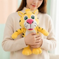Peluche Tigre Personnalisée, Jouet en Peluche Tigre de Simulation, Peluche Douce avec Bandana, Tigre Artificiel en Peluche avec Écharpe