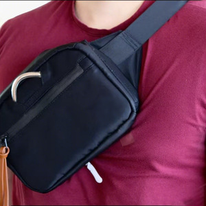 Sac à bandoulière pour homme KUNZONG, tissu Oxford noir, à ouverture rapide, pour le sport et les activités de plein air, haute qualité - Product Image 2