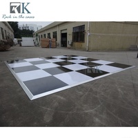 Plancher de danse blanc et noir de 20 pieds * 20 pieds, installation facile, fourniture de plancher de danse