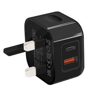 Зарядное устройство HNT Factory PD 20W с британской вилкой, QC3.0 18W, USB Type-C, быстрое универсальное зарядное устройство с 2 портами USB-C для мобильных телефонов. - Product Image 3