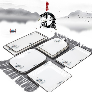 Platos Irregulares de Melamina Misty Jiangnan para Restaurantes Chinos, Hoteles y Servicio de Platos Fríos - Product Image 2