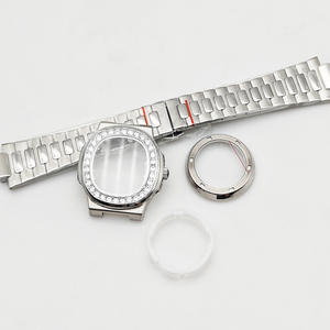 <span class=keywords><strong>Diamant</strong></span> équipé 2813/8215 mouvement 42mm pièces de boîtier de <span class=keywords><strong>montre</strong></span> modifiées en acier inoxydable ensemble complet pour <span class=keywords><strong>montre</strong></span> mécanique <span class=keywords><strong>Patek</strong></span> Nautilus - Product Image 5