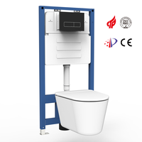 Modern Design Concealed Sanitary Dual-Flush Square Toilet Tank Wall-Hung Toilet with Hidden Water Tank 5-Year Warranty