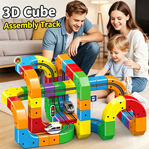 Ensemble de blocs de construction de <span class=keywords><strong>train</strong></span> <span class=keywords><strong>électrique</strong></span> le plus vendu - <span class=keywords><strong>Jouet</strong></span> éducatif en plastique à monter soi-même pour enfants, style <span class=keywords><strong>jouet</strong></span> à encastrer, échelle 1:5 - Product Image 2