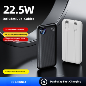 สินค้าขายส่งยอดนิยมปี 2026 พาวเวอร์แบงค์บางเฉียบ ความจุ 20000mAh สายในตัว 2 เส้น รองรับ PD 22.5W ชาร์จเร็ว พกพาสะดว<span class=keywords><strong>ก</strong></span> สำหรับใช้งาน<span class=keywords><strong>ก</strong></span>ลางแจ้ง - Product Image 3