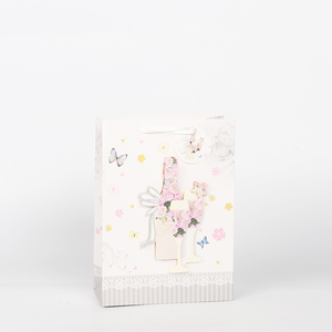 Quantité minimale de commande de vente au détail 30 pièces logo doré personnalisé sac en papier rose de luxe bijoux perruque cadeau de mariage vêtements emballage sacs à provisions - Product Image 3