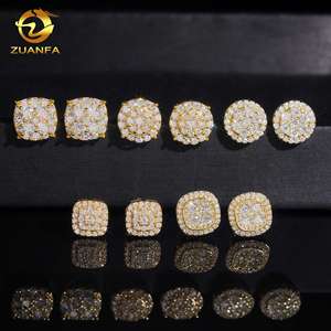 <span class=keywords><strong>Boucles</strong></span> <span class=keywords><strong>d</strong></span>'<span class=keywords><strong>oreilles</strong></span> clous en <span class=keywords><strong>argent</strong></span> <span class=keywords><strong>925</strong></span> avec diamants Moissanite VVS certifiés GRA, style Hip Hop, en stock local aux États-Unis - Product Image 3