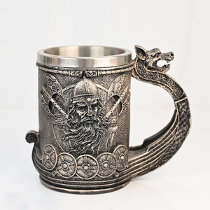 Commande urgente Tasse à <span class=keywords><strong>bière</strong></span> Tankard <span class=keywords><strong>de</strong></span> conception médiévale en résine réutilisable Tasse parfaite pour Halloween Cadeau <span class=keywords><strong>de</strong></span> Pâques - Product Image 1