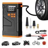Démarreur de batterie portable WLETO 12000 mAh pour voiture et moto 12V avec moniteur de pression des pneus, lumière LED et protection anti-étincelles