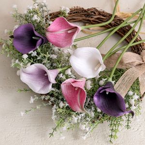 CallaFloral Fleurs artificielles en plastique, lys calla à branche unique, blanc, rose, violet, décoration intérieure - Product Image 1