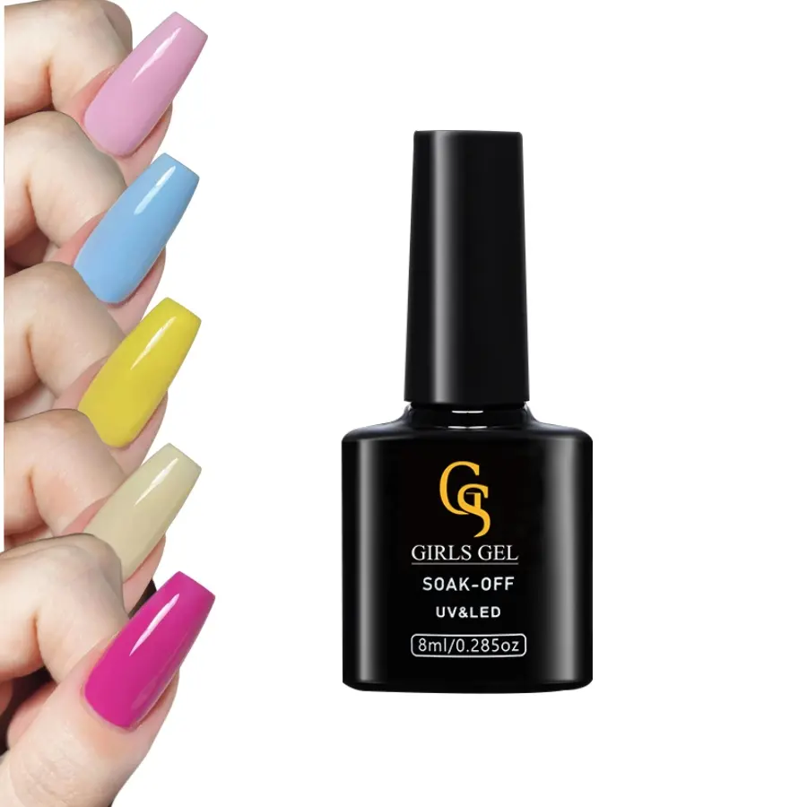 GS Girlsgel HEMA/без DI-HEMA флуоресцентный красный желтый синий блестящий гель для ногтей оптом поставки высокопигментный гель для ногтей