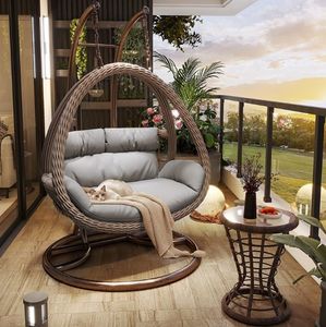 Panier suspendu pour l'extérieur Chaise balançoire pour la maison Chaise <span class=keywords><strong>en</strong></span> rotin Chaise double pour l'intérieur <span class=keywords><strong>Hamac</strong></span> Balcon Chaise paresseuse - Product Image 2