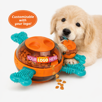 Juguete Interactivo Portátil para Dispensar Comida Sólida para Mascotas, con Cepillo y Brazos, Cámara Transparente, Logotipo Personalizado, OEM, Estándar EN ASTM, Juguete Masticable para Mascotas