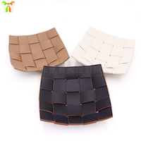 Plateaux de rangement en cuir à motif tricoté YY, petits organiseurs de rangement pour table de salon, plateau à bijoux et articles divers pour entrée et couloir