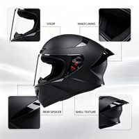 Casque de moto intégral sportif rouge VR Graphic ECE 22.06 DOT à double visière pour la course, vente en gros directe usine