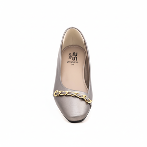 Zapatos de tacón de aguja grises para mujer WN0858, zapatos de tacón alto con punta en pico y cierre sin cordones, tacón fino de 7cm para bodas - Product Image 1