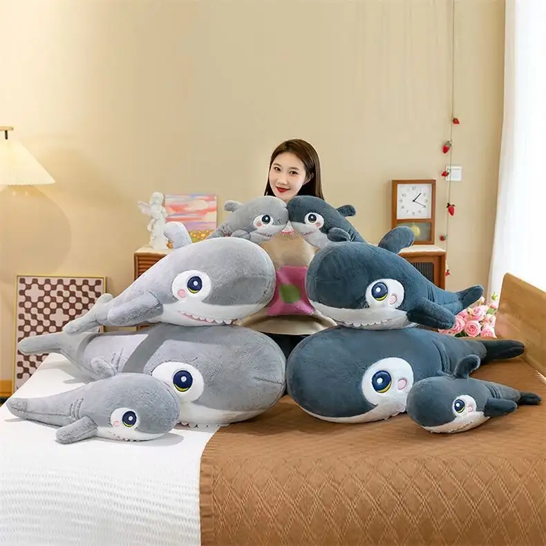 새로운 45/60/90/120Cm 만화 귀여운 어린이 선물 상어 박제 동물 장난감 거대한 상어 봉제 베개