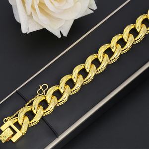 JXX Nuevo Diseño Pulsera Cubana Gruesa Hip Hop para Hombre, Bañada en Oro de 24K, Eslabones Cubanos - Product Image 3