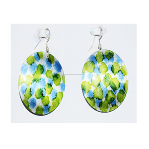 เครื่องประดับ1990แฟชั่นการค้าอาหรับทำจากแผ่นดอกไม้ที่มีสีสันกุหลาบทองอัญมณีต่างหูใช้ทุกวันสำหรับสุภาพสตรี - Product Image 5