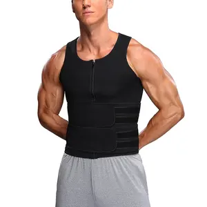 New Men's Slimming Neoprene Vest Sweat Shirt Body Shaper Waist Trainer Shapewear Black Sleeveless Men Top Shaper Clothing Male