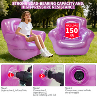Kursi Tiup Outdoor Sport 1 Dudukan, Sofa Tiup Transparan untuk Camping, Sofa Tiup Portabel untuk Halaman