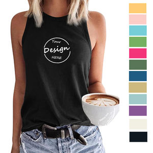 Camiseta sin mangas atlética deportiva informal básica de secado rápido transpirable de algodón suave de alta calidad con serigrafía personalizada - Product Image 1