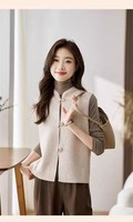 Cardigan en cachemire pur tricoté sur mesure, anti-boulochage, pour femme, nouveau style chinois, avec boutons, pour l'hiver