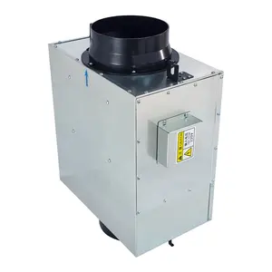 Whole house high efficiency HVAC fresh air ventilation with HEPA carbon filter inline duct fan