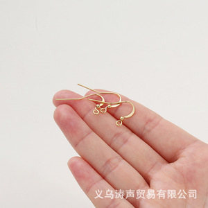 Gold Plated Ear <b>Hooks</b> 21mm Flat Round For <b>Earring</b> Making Nickel Free Pure Copper Jewelry Findings - Product Image 4