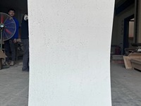 Panel Dinding Bertekstur Butiran Travertine Beige, Sudut Melengkung, Dekorasi Interior, Batu Fleksibel